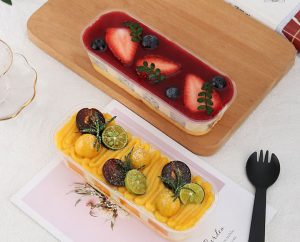 Hộp chữ nhật đựng bánh lạnh xy599 - Hộp chữ nhật đựng tiramisu - Hộp chữ nhật đựng bánh mousse - Hộp chữ nhật XY599 đựng panna cotta