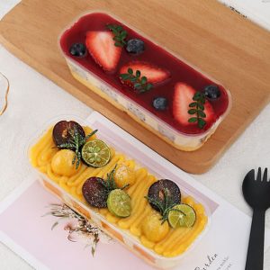 Hộp chữ nhật đựng bánh lạnh xy599 - Hộp chữ nhật đựng tiramisu - Hộp chữ nhật đựng bánh mousse - Hộp chữ nhật XY599 đựng panna cotta