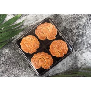 Hộp HT134 đế đen đựng 4 bánh trung thu 50g-75g- Hộp 4 ngăn đế đen đựng bánh trung thu HT134