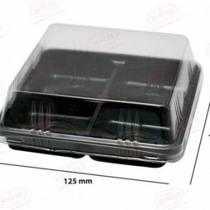Hộp HT134 đế đen đựng 4 bánh trung thu 50g-75g- Hộp 4 ngăn đế đen đựng bánh trung thu HT134