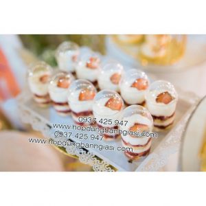 Ly LC -6080 đựng bánh lạnh, Ly LC-17 đựng tiramisu - Hộp nắp cầu đựng bánh lạnh- Hộp mica đựng tiramisu 6080