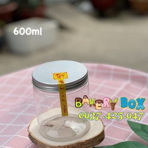 Hủ nhựa nắp nhôm 600ml - Hủ nhựa nắp nhôm đựng bánh kẹo