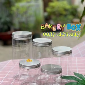 Hủ nhựa nắp nhôm đựng khô gà - Hủ nhựa nắp nhôm đựng bánh kẹo - Hủ nhựa nắp nhôm