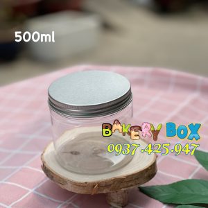 Hủ nhựa nắp nhôm 500ml - Hủ nhựa nắp nhôm đựng bánh kẹo 500ml