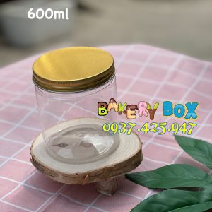 Hủ nhựa nắp nhôm 600ml - Hủ nhựa nắp nhôm đựng bánh kẹo
