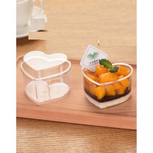Ly tim có nắp đựng bánh tiramisu , bánh mousse , bánh panna cotta Ly tim ghép lại trang trí làm bánh sinh nhật Ly tim có nắp tiện dụng