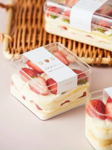 Hộp Mousse Vuông Đựng Bánh Lạnh Panna Cotta - Cookie - Tiramisu
