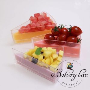 Hộp Mica Tam Giác Đựng Bánh Lạnh - Panna Cotta - Tiramisu - Trà Sữa Trân Châu - LC-48