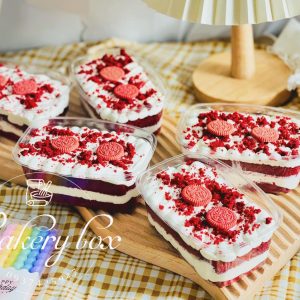 Hộp XY092 Đựng Tiramisu - Bánh Lạnh - Mousse - Panna Cotta - Red Velvet