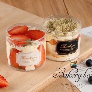 Hủ Mica Tròn Đựng Bánh Lạnh - Pudding -Tiramisu - Panna Cotta - Oreo Cheesecake - GD-2017