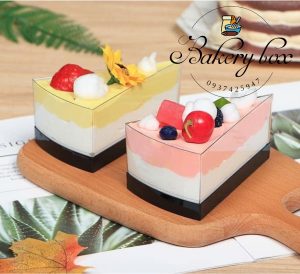 Hộp Mica Tam Giác Đựng Bánh Lạnh - Panna Cotta - Tiramisu - Trà Sữa Trân Châu - LC-48