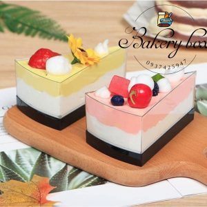 Hộp Mica Tam Giác Đựng Bánh Lạnh - Panna Cotta - Tiramisu - Trà Sữa Trân Châu - LC-48