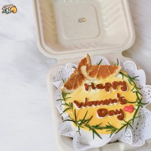 Hộp Bã Mía Vuông Loại Nâu Đựng Bento Cake - Bánh Kem Mini - Burger