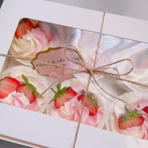 Hộp Giấy Đựng Bánh Cupcake Có Mặt Kính Trong Suốt 2 4 6 12