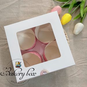 Hộp Giấy Đựng Bánh Cupcake Có Mặt Kính Trong Suốt 2 4 6 12