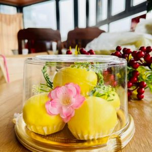 A1680G - 50 cái Hộp tròn đế vàng đựng 5 cái bánh bao đào tiên, bông lan trứng muối 14cm Hộp A1680 cao 9,5cm đựng được 5 cái bánh bao đào tiên Kích thước đáy 14cm lọt lòng Hộp nắp trong , đế vàng Bán theo lốc 50 cái 195k (3900d) Bán theo lốc 100 cái 370k ( 3700d) Bán theo thùng 900 cái Liên hệ (điện thoại / zalo) : 0937.425.947 Địa chỉ cửa hàng : 1540 Võ Văn Kiệt, P7, Q6