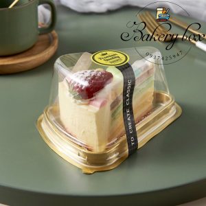 Hộp Tam Giác A03 Đế Vàng Đựng Bánh Kem, Cheese Cake, Red Velvet, Bánh Crepe Nhiều Tầng, Tiramisu