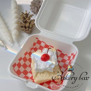 Hộp Bã Mía Vuông Trắng Đựng Bento Cake - Bánh Kem Mini 12cm