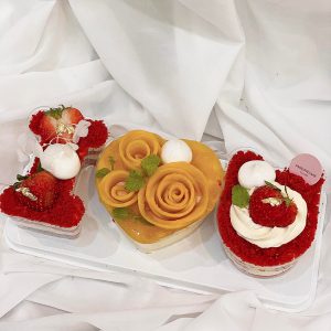 Set Chữ I ❤️ U - Đựng Bánh Lạnh - Tiramisu - Mousse - Panna Cotta - Tặng Quà Valentine