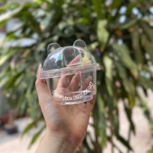 Ly Kem Lùn Nắp Cầu Hoặc Nắp Gấu Đựng Rau Câu 3D 180ml