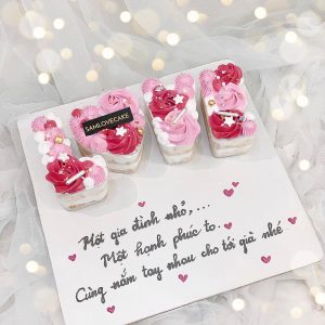 Set Bộ Hộp Chữ LOVE Đựng Bánh Lạnh - Tiramisu - Mousse - Panna Cotta - Tặng Quà Valentine