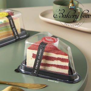 Hộp Tam Giác A03 đế đen Đựng Bánh Kem - Tiramisu - Cheese Cake - Red Velvet - Bánh Crepe Nhiều Tầng