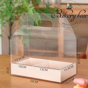 Hộp Quà Tặng Mica Hồng Đựng Bánh Kem Các Dịp Lễ - Tết