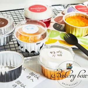 Set 100 | Hộp Cupcake Thiếc Nắp Trong Chịu Nhiệt