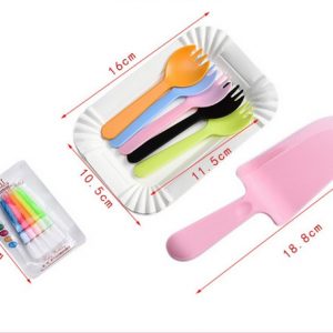 Bộ Phụ Kiện Sinh Nhật - Combo Dĩa Giấy - Nến - Nĩa - Dao Cắt Bánh