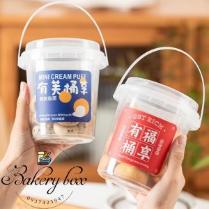 Xô Nhựa Trong Có Quai Xách Đựng Trà Sữa, Trà Trái Cây, Chè, Trà Chanh, Bánh Lạnh (1000ml)
