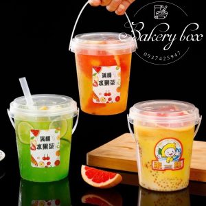 Xô Nhựa Trong Có Quai Xách Đựng Trà Sữa, Trà Trái Cây, Chè, Trà Chanh, Bánh Lạnh (1000ml)
