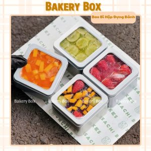 HỘP THIẾC ĐỰNG BÁNH TIRAMISU TRÁI CÂY, BÁNH Ô LÔNG NHÀI NHÃN