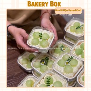 HỘP VUÔNG CUPCAKE ĐỰNG BÁNH DƯA LƯỚI