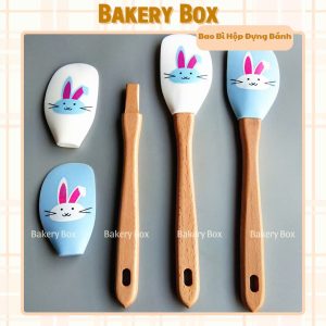 Phới Vét Bột, Đánh Bột, Phết Kem, Làm Bánh, Phới Thỏ Breadleaf Cán Gỗ