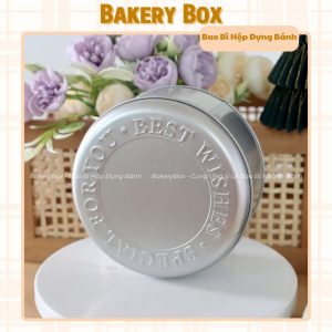 HỘP THIẾC TRÒN LỚN MÀU BẠC