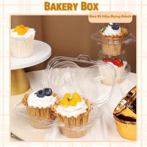 HỘP BÁNH ĐỰNG 2 CUPCAKE SINH NHẬT MANG ĐI