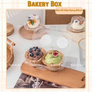 HỘP CUPCAKE 2 Ô ĐỰNG BÁNH