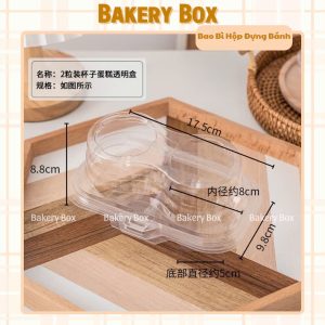 KÍCH THƯỚC CUPCAKE 2 Ô NHỰA