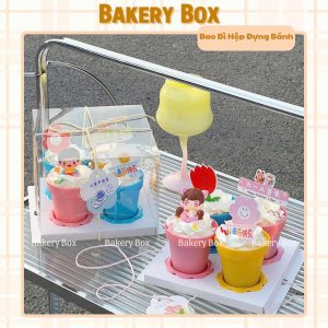 LY CHẬU CÂY ĐỦ MÀU ĐỰNG CUPCAKE SINH NHẬT