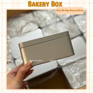 HỘP THIẾC CHỮ NHẬT ĐỰNG BÁNH LẠNH, TIRAMISU