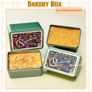 HỘP THIẾC CHỮ NHẬT ĐỰNG BÁNH TIRAMISU