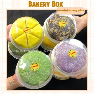 HỘP NHỰA TRÒN H24 ĐỰNG BÁNH CREPE SẦU RIÊNG