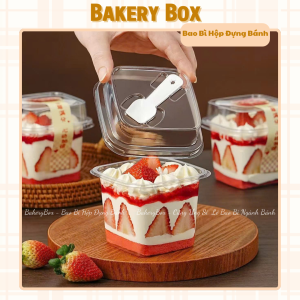 HỘP VUÔNG 450ML ĐƯNG BÁNH MOUSSE, TIRAMISU